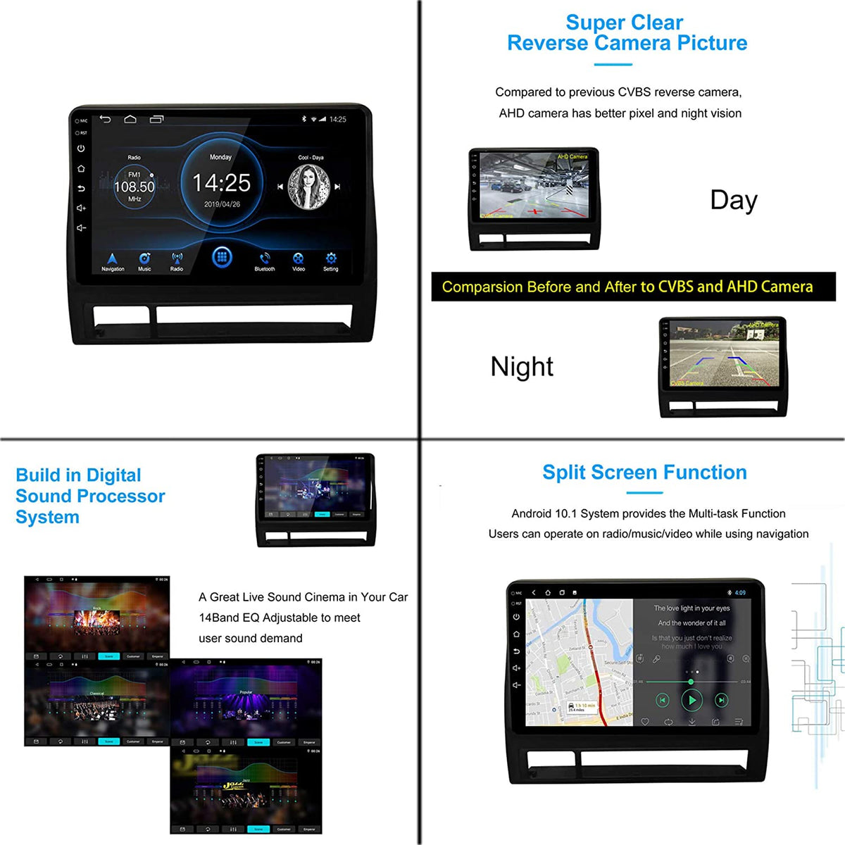 2005-2015 Toyota Tacoma Android 10.1 Car Radio Double Din Stereo GPS Navigation Bluetooth USB Player 2G RAM 16G ROM Mirror Link Play - PAL Auto Parts