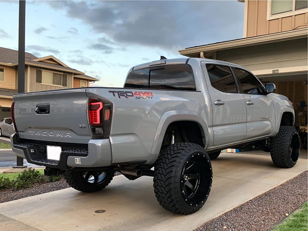 2016-2021 Toyota Tacoma par Focos Traseros Fondo Negro LED (Chofer & Pasajero) - PAL Auto Parts