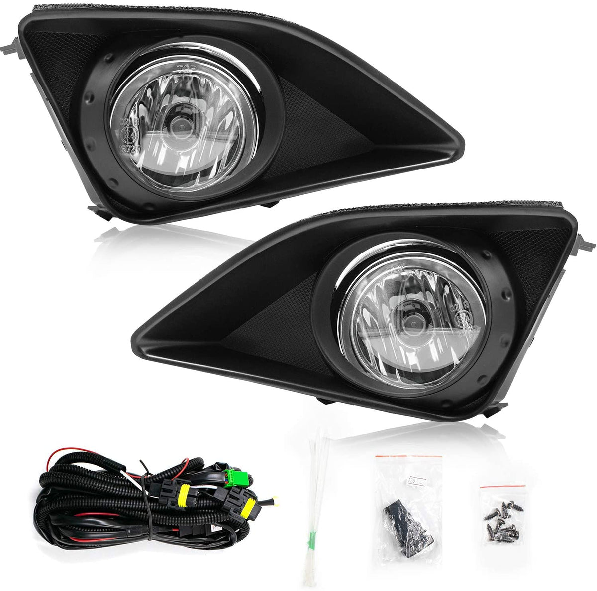 2009-2010 Toyota Corolla Par Focos Fog Lights Fondo Cromado (Chofer & Pasajero) - PAL Auto Parts