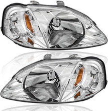 Cargar imagen en el visor de la galería, 1999-2000 Honda Civic Par Focos Fondo Cromado (Chofer &amp; Pasajero) - PAL Auto Parts
