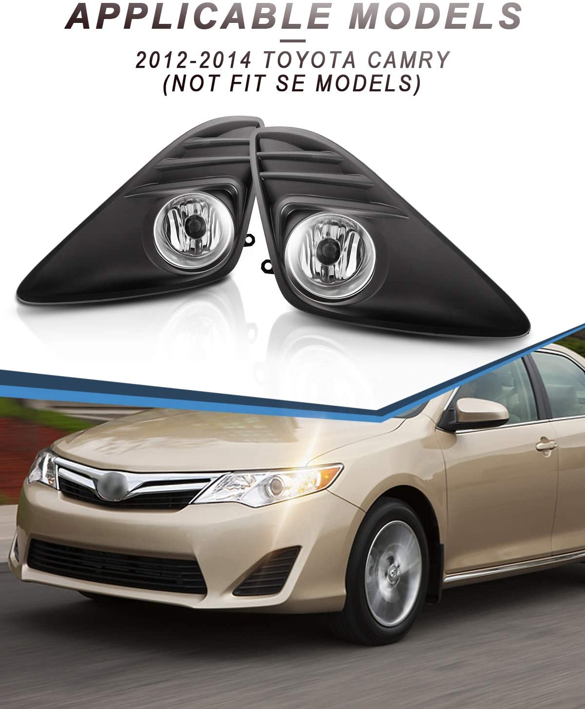 2012-2014 TOYOTA CAMRY PAR FOCOS FOG LIGHTS FONDO CROMADO (CHOFER & PASAJERO) - PAL Auto Parts