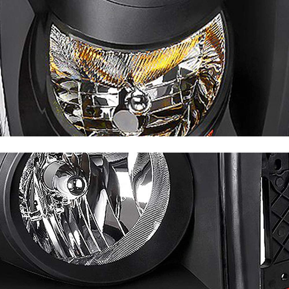 2006-2009 Dodge Ram 1500 Par Focos Fondo Negro (Chofer & Pasajero) - PAL Auto Parts