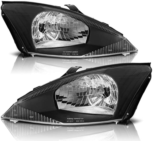 2000-2004 Ford Focus Par Focos Fondo Negro (Chofer & Pasajero) - PAL Auto Parts