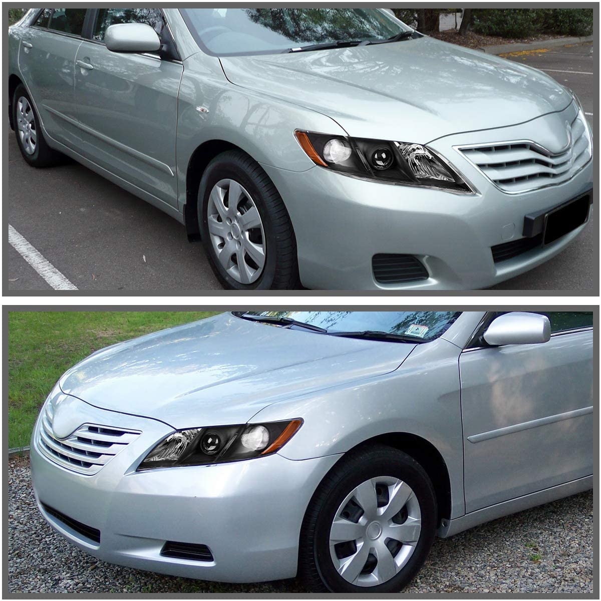 2007-2009 Toyota Camry Par Focos Fondo Negro (Chofer & Pasajero) - PAL Auto Parts