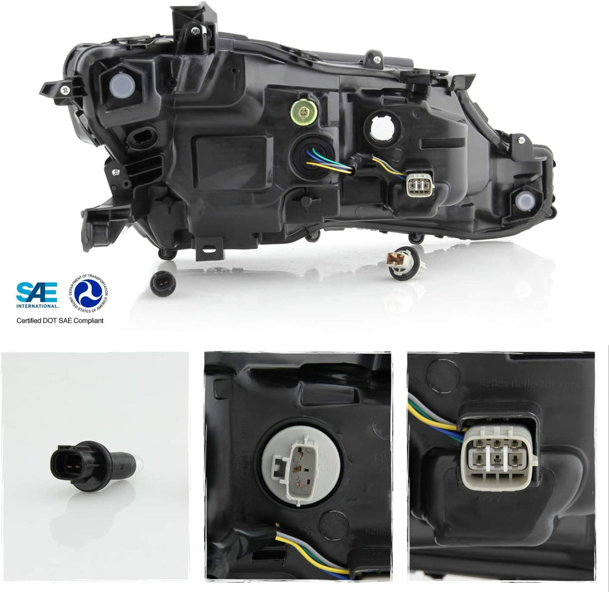 2018-2019 TOYOTA CAMRY PAR FOCOS LED DRL PROJECTOR FONDO NEGRO (CHOFER & PASAJERO) - PAL Auto Parts