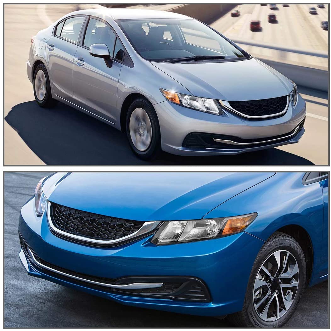 2012-2015 Honda Civic Par Focos Fondo Negro (Chofer & Pasajero) - PAL Auto Parts