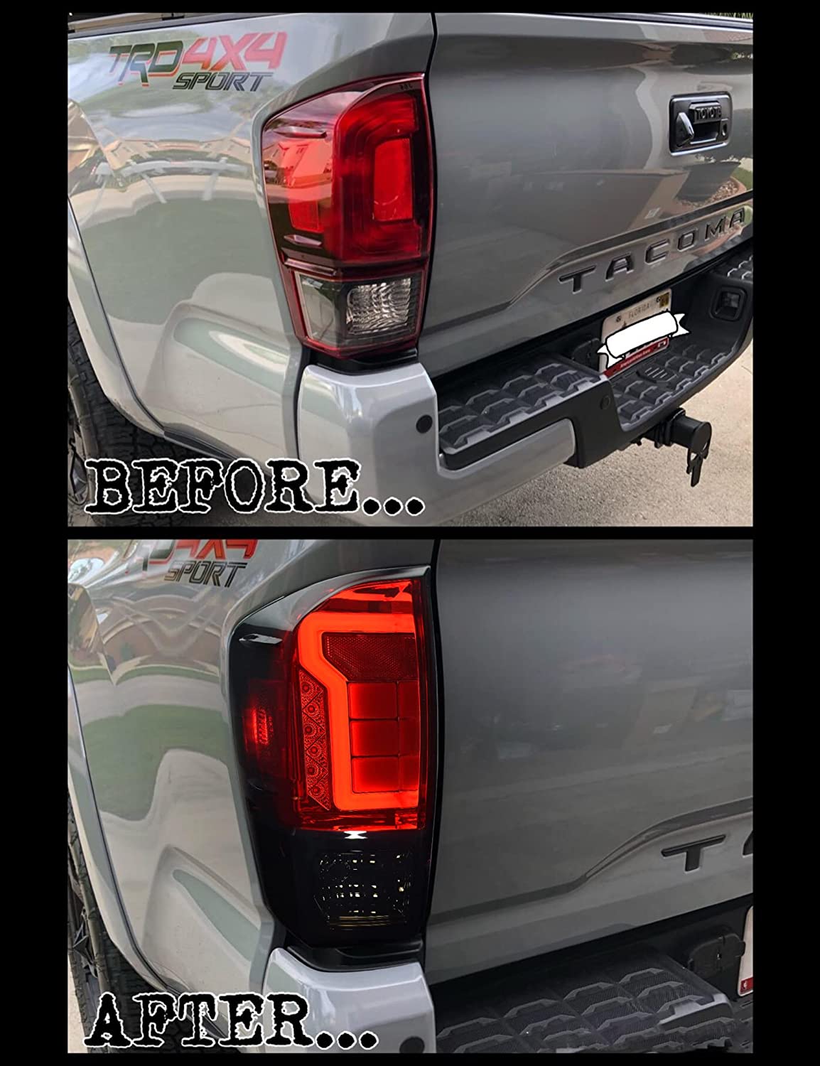 2016-2021 Toyota Tacoma Sport Par Focos Traseros Fondo Negro LED (Chofer & Pasajero) - PAL Auto Parts