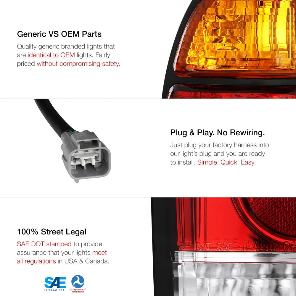 2000-2004 TOYOTA TUNDRA PAR FOCOS TRASEROS FONDO CROMADO (Chofer & Pasajero) - PAL Auto Parts