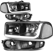Cargar imagen en el visor de la galería, 1999-2007 GMC Sierra Par Focos Fondo Negro LED (Chofer &amp; Pasajero) - PAL Auto Parts
