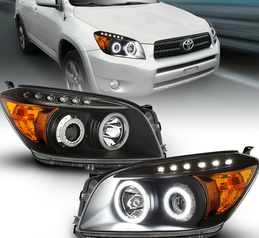 2006-2008 Toyota RAV-4/RAV4 Par Focos LED DUAL Projector Fondo Negro (Chofer & Pasajero) - PAL Auto Parts