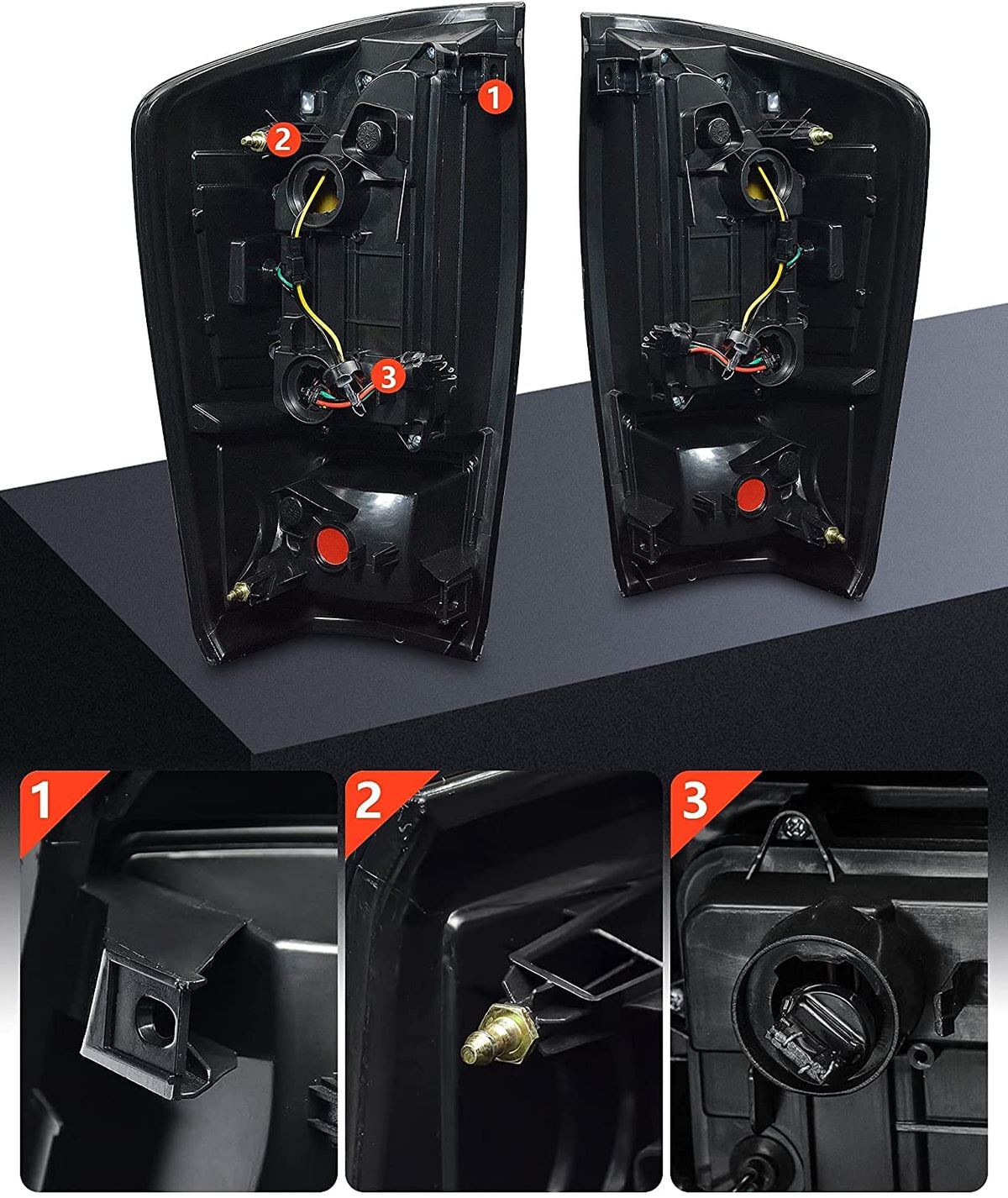 2016-2021 Toyota Tacoma Sport Par Focos Traseros Fondo Negro LED (Chofer & Pasajero) - PAL Auto Parts