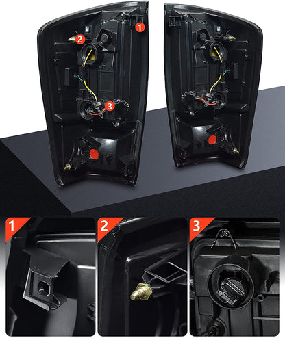 2016-2021 Toyota Tacoma Sport Par Focos Traseros Fondo Negro LED (Chofer & Pasajero) - PAL Auto Parts