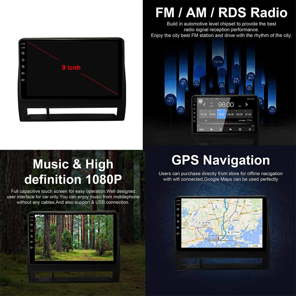 2005-2015 Toyota Tacoma Android 10.1 Car Radio Double Din Stereo GPS Navigation Bluetooth USB Player 2G RAM 16G ROM Mirror Link Play - PAL Auto Parts
