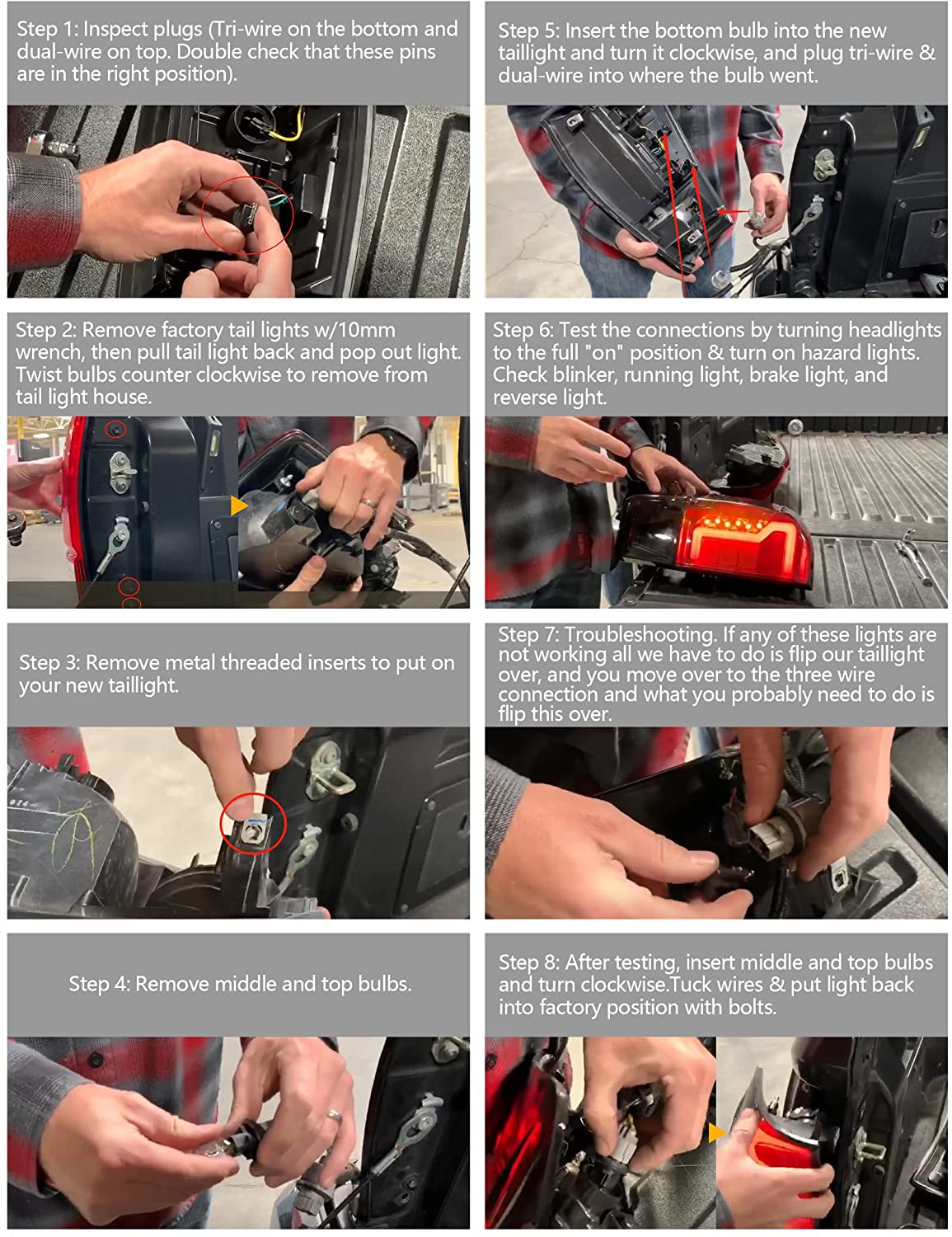 2016-2021 Toyota Tacoma Sport Par Focos Traseros Fondo Negro LED (Chofer & Pasajero) - PAL Auto Parts