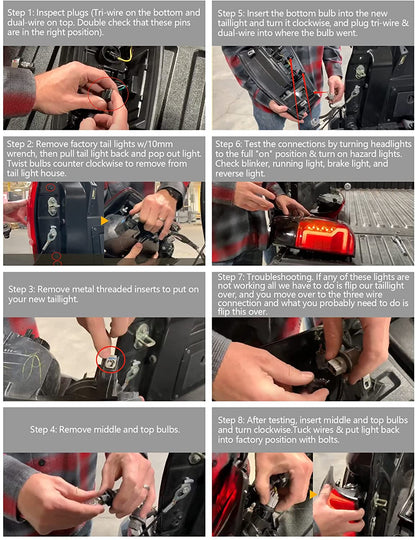2016-2021 Toyota Tacoma Sport Par Focos Traseros Fondo Negro LED (Chofer & Pasajero) - PAL Auto Parts