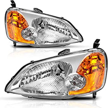 Cargar imagen en el visor de la galería, 2001-2003 Honda Civic Par Focos Fondo Cromado (Chofer &amp; Pasajero) - PAL Auto Parts
