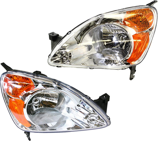 2002-2004 Honda CR-V/ CRV Par Focos Fondo Cromado (Chofer & Pasajero) - PAL Auto Parts