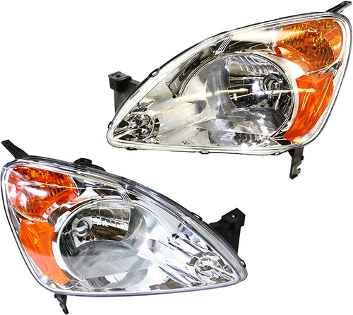 2002-2004 Honda CR-V/ CRV Par Focos Fondo Cromado (Chofer & Pasajero) - PAL Auto Parts