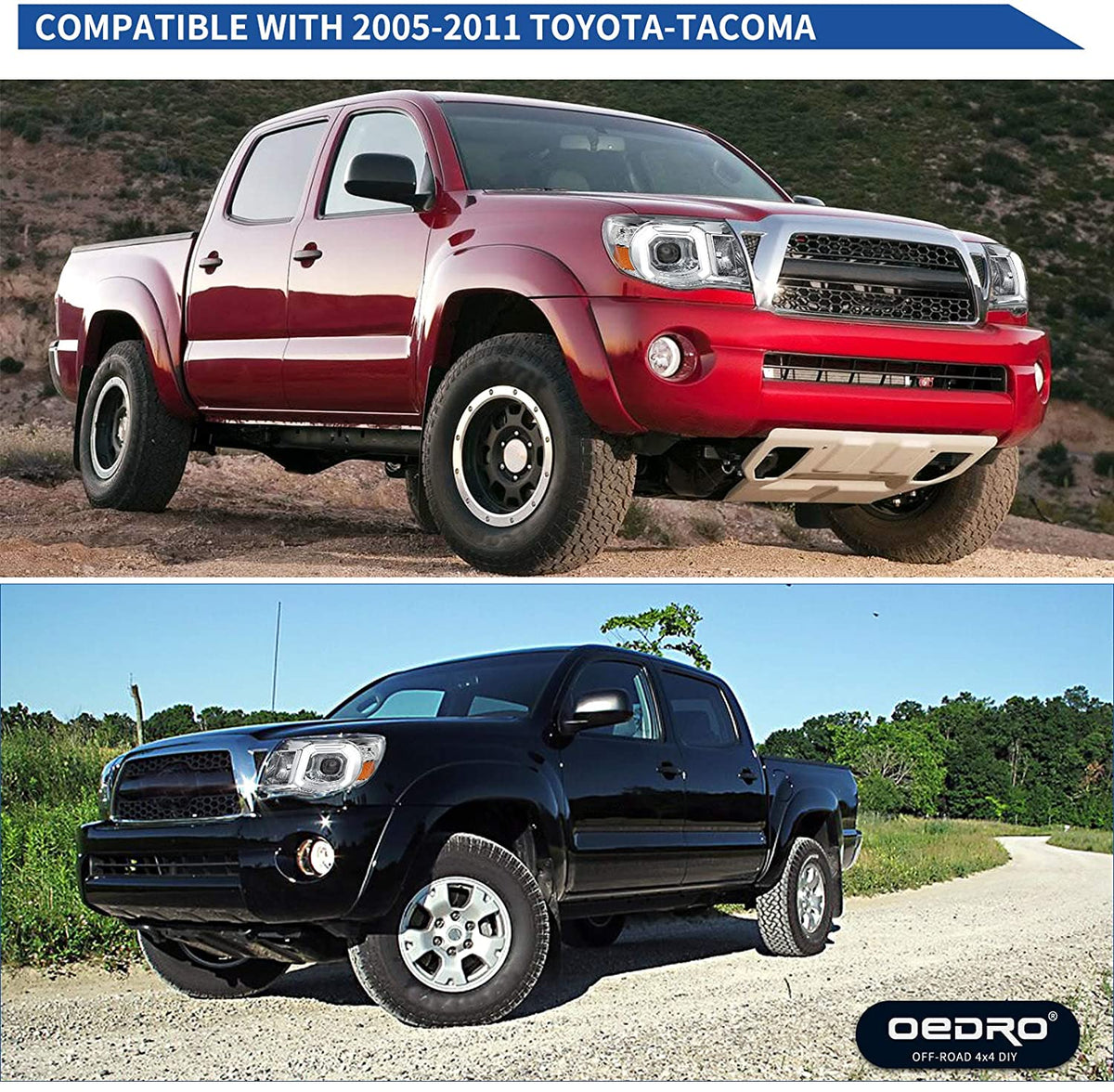 2005-2011 Toyota Tacoma Focos LED Fondo Negro Claro (Chofer & Pasajero) - PAL Auto Parts