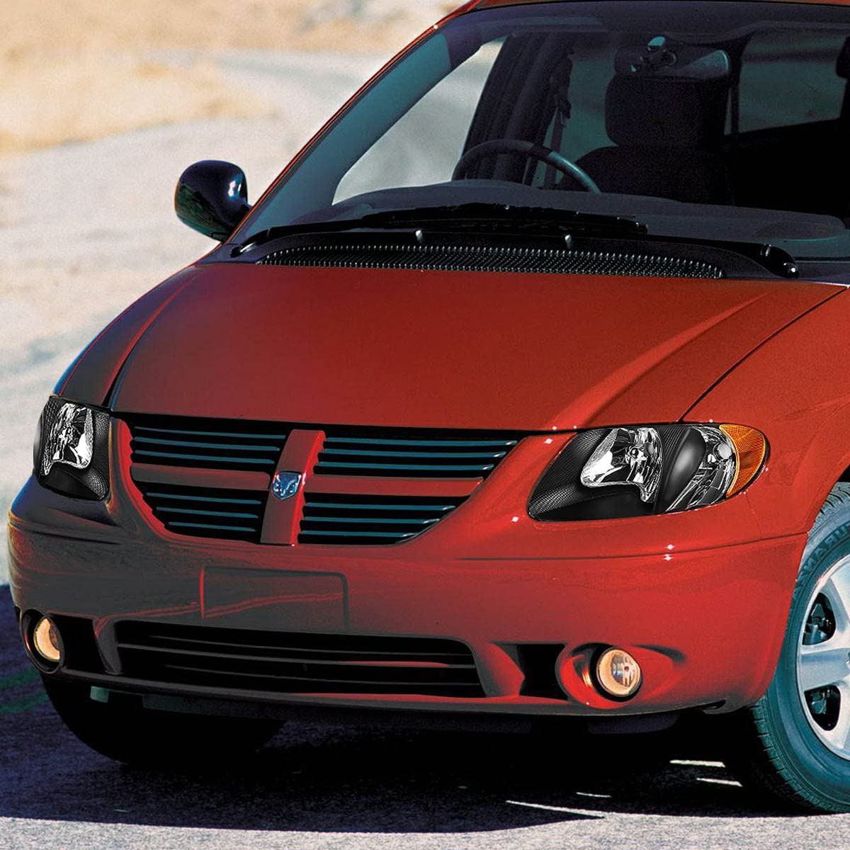 2001-2007 Dodge Caravan/Chrysler Town & Country Par Focos Fondo Negro (Chofer & Pasajero) - PAL Auto Parts