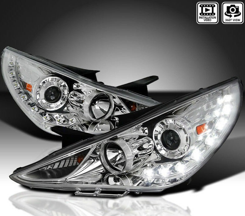 2011-2014 HYUNDAI SONATA PAR FOCOS FONDO CROMADO LED (CHOFER & PASAJERO) - PAL Auto Parts