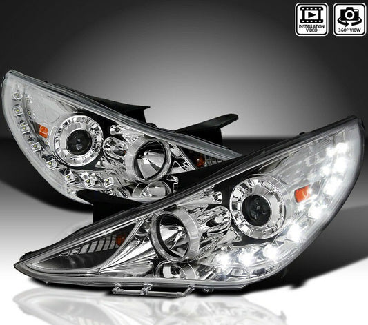 2011-2014 HYUNDAI SONATA PAR FOCOS FONDO CROMADO LED (CHOFER & PASAJERO) - PAL Auto Parts