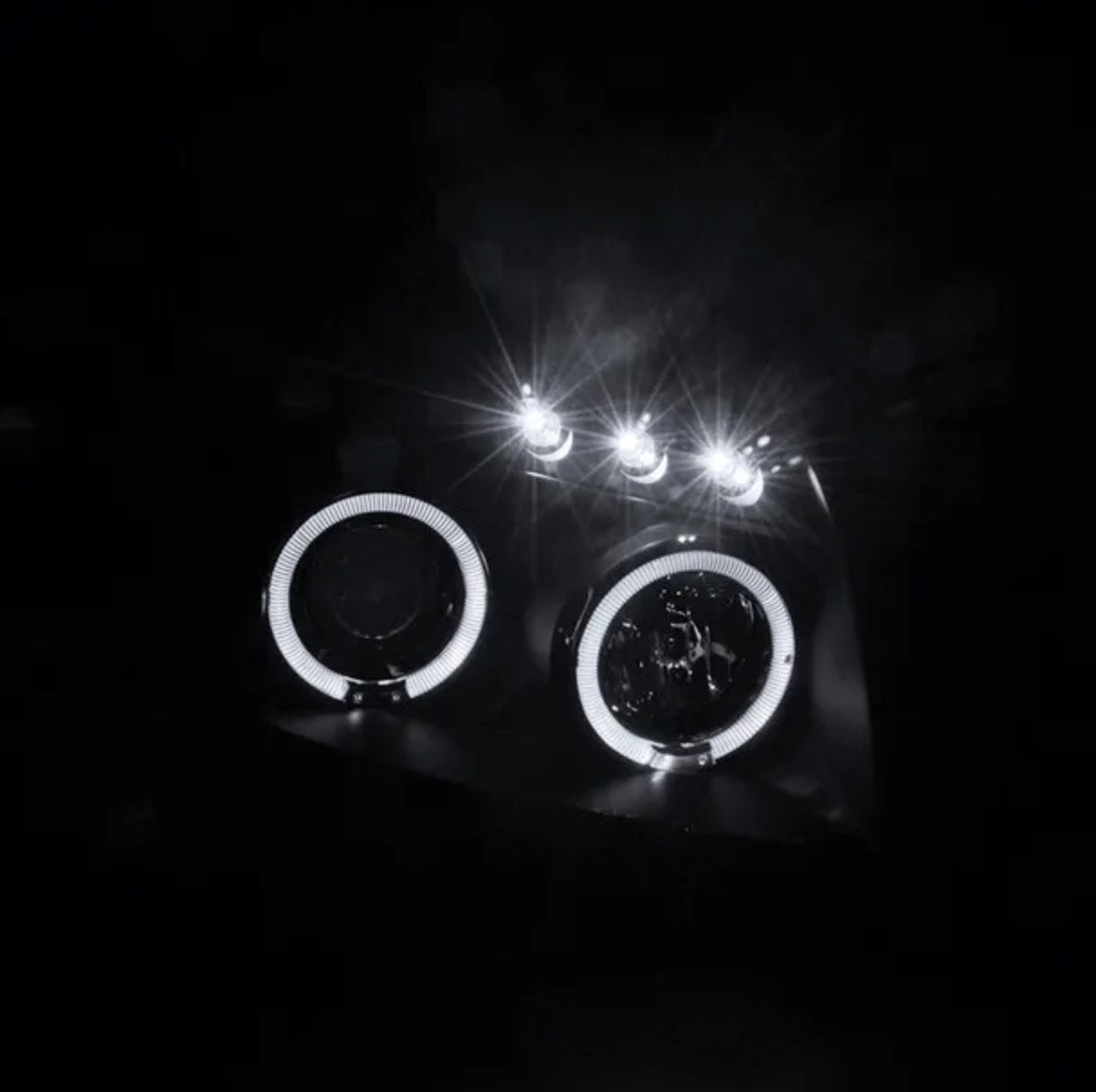 2003-2006 Toyota Four 4Runner Par Focos Fondo Negro Halo & Led (Chofer & Pasajero)