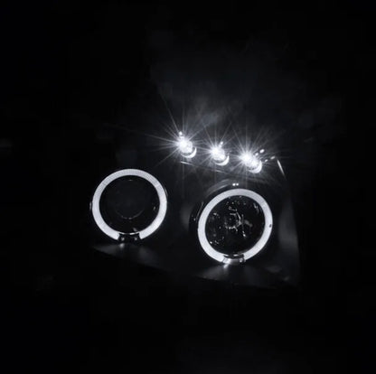 2003-2006 Toyota Four 4Runner Par Focos Fondo Negro Halo & Led (Chofer & Pasajero)