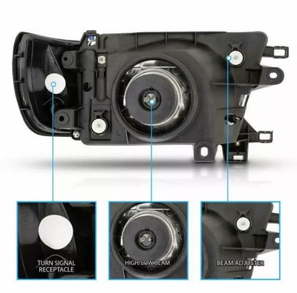 1996-1998 Toyota 4 Four Runner Par Focos Fondo Negro (Chofer & Pasajero) - PAL Auto Parts