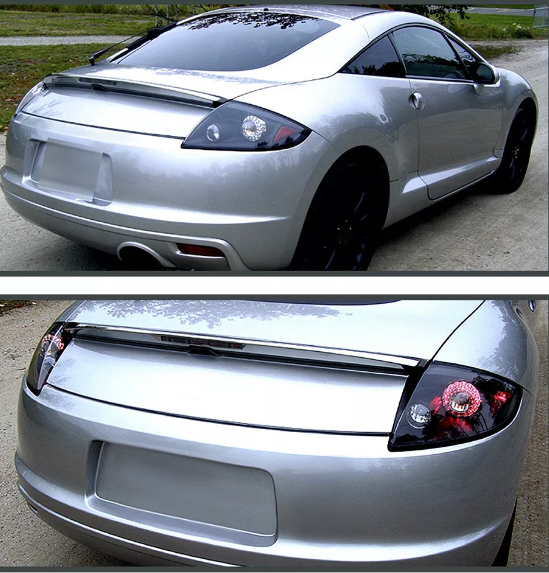 2006-2011 Mitsubishi Eclipse Par Focos traseros Fondo Negro ( Chofer & Pasajero) - PAL Auto Parts