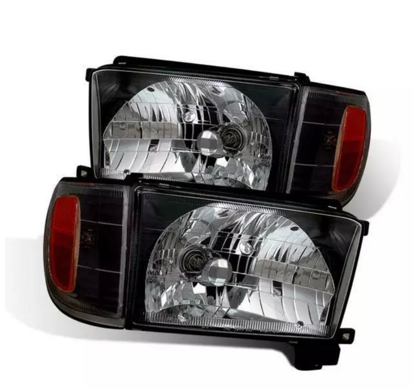 1996-1998 Toyota 4 Four Runner Par Focos Fondo Negro (Chofer & Pasajero) - PAL Auto Parts