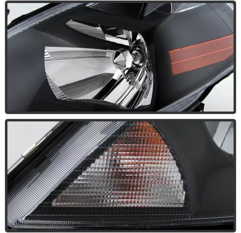 2007-2012 Nissan Versa Par Focos Fondo Negro (Chofer & Pasajero) - PAL Auto Parts