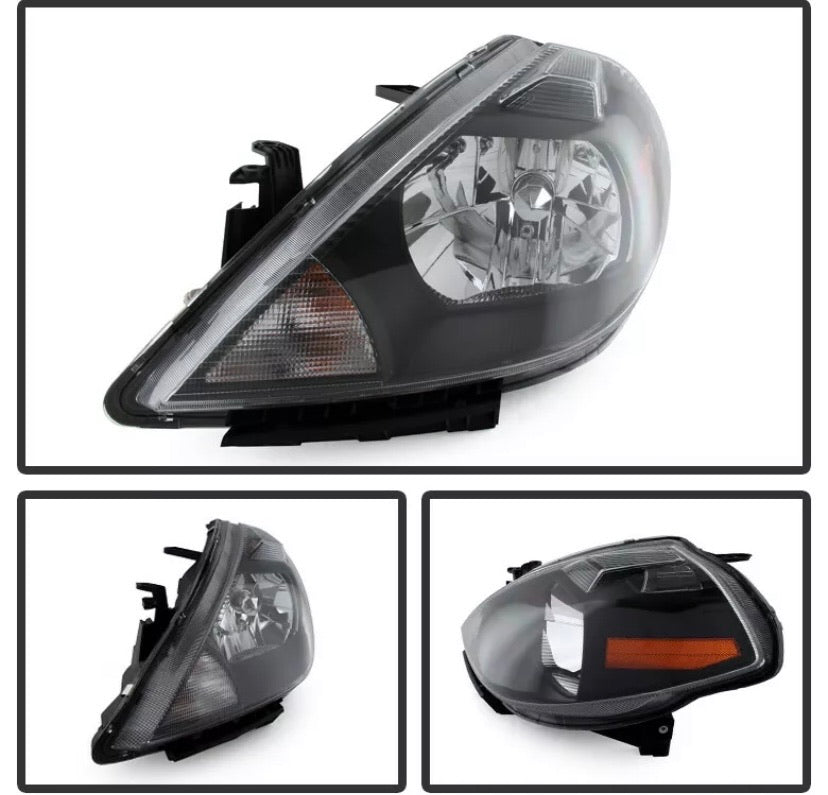 2007-2012 Nissan Versa Par Focos Fondo Negro (Chofer & Pasajero) - PAL Auto Parts