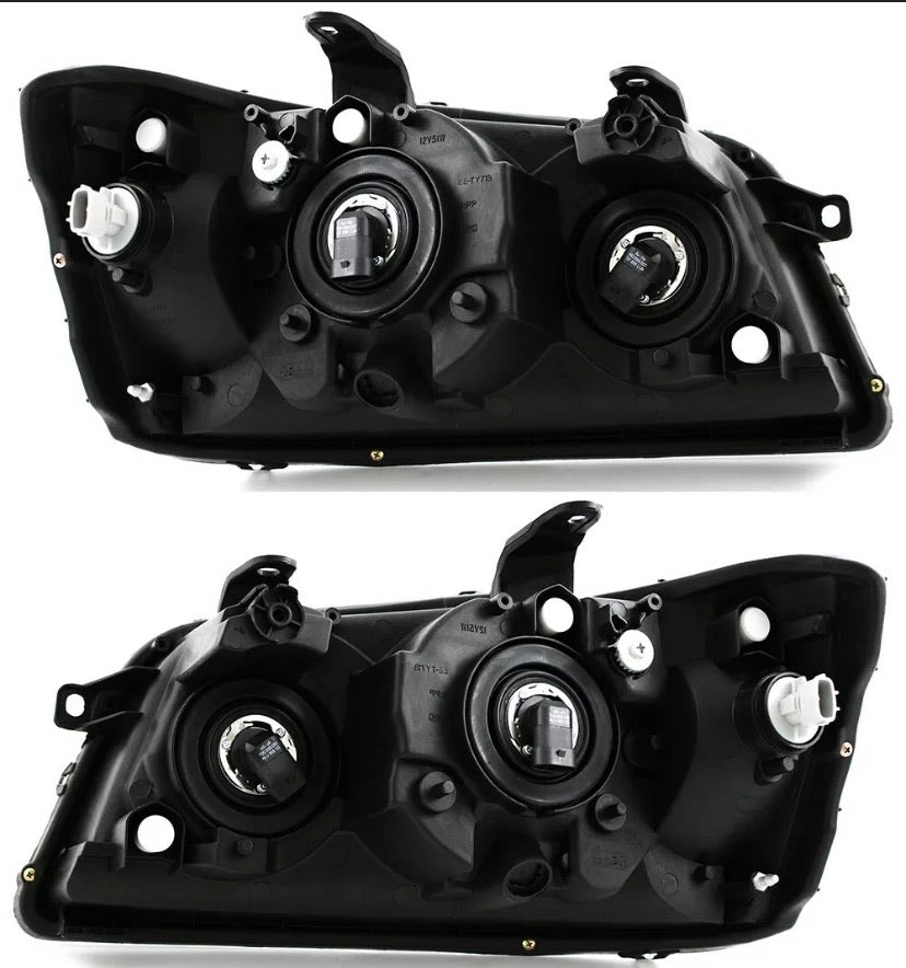 2001-2003 Toyota HighLander Par Focos Fondo Negro (Chofer & Pasajero) - PAL Auto Parts