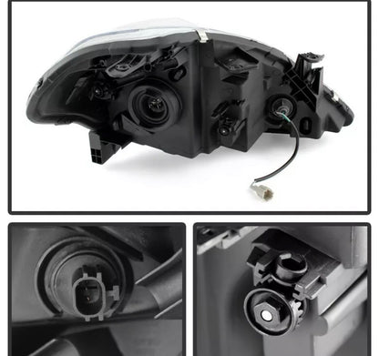 2007-2012 Nissan Versa Par Focos Fondo Negro (Chofer & Pasajero) - PAL Auto Parts