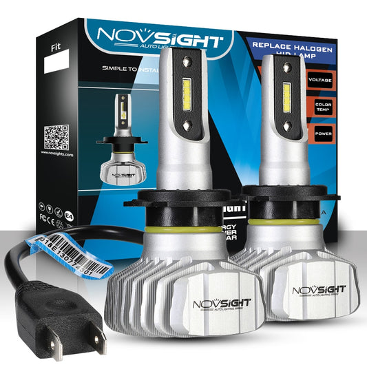 NOVSIGHT Car Headlight H4 Hi/Lo Beam LED H7 H1 H3 H8 H9 H11 H13 9005 9006 9007 50W 10000lm 6500K Auto Headlamp Fog Light Bulbs - PAL Auto Parts