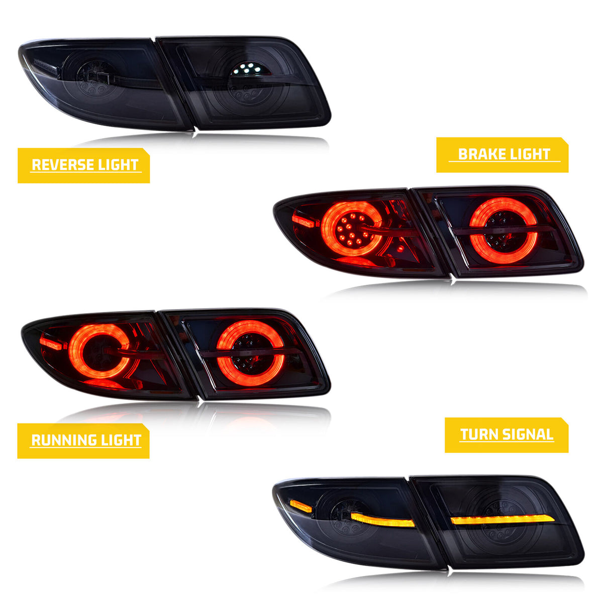 2003-2006 Mazda 6 Par Focos Traseros LED Sequential (Chofer & Pasajero)