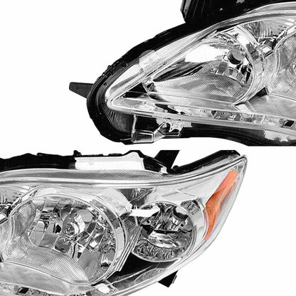 2011-2013 Toyota Corolla Par Focos Fondo Cromado (Chofer & Pasajero) - PAL Auto Parts