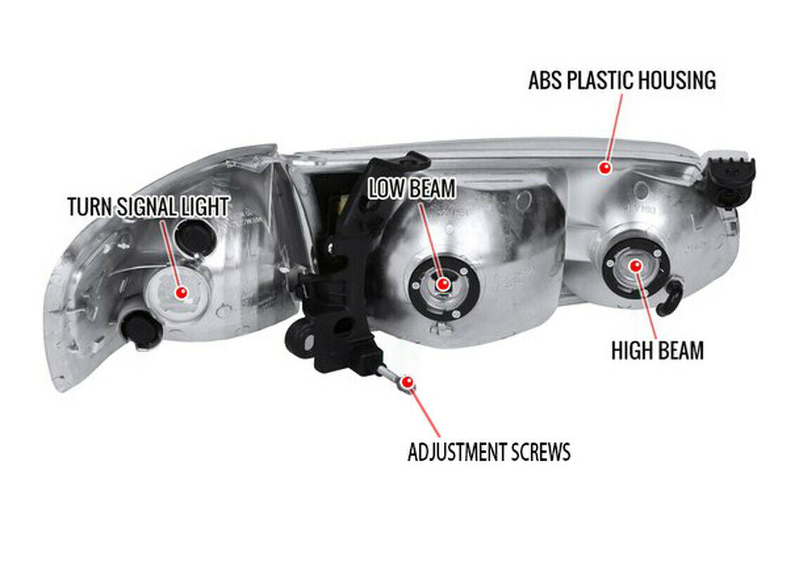 1997-1999 Toyota Camry Par Focos Fondo Negro (Chofer & Pasajero) - PAL Auto Parts