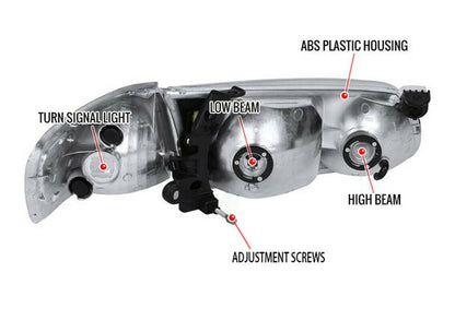 1997-1999 Toyota Camry Par Focos Fondo Negro (Chofer & Pasajero) - PAL Auto Parts