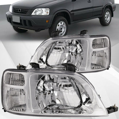 1997-2001 Honda CRV/CR-V Par Focos Fondo Cromado (Chofer & Pasajero) - PAL Auto Parts