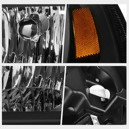 2005-2007 Ford F-250/F-350/F-550 Par Focos Fondo Negro (Chofer & Pasajero) - PAL Auto Parts