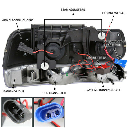 1999-2002 Chevrolet Silverado Par Focos Fondo Cromado (Chofer & Pasajero) - PAL Auto Parts