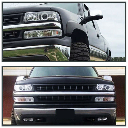 1999-2002 Chevrolet Silverado Par Focos Fondo Cromado (Chofer & Pasajero) - PAL Auto Parts