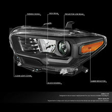 Cargar imagen en el visor de la galería, 2016-2018 Toyota Tacoma par Focos Fondo Negro (Chofer &amp; Pasajero) - PAL Auto Parts
