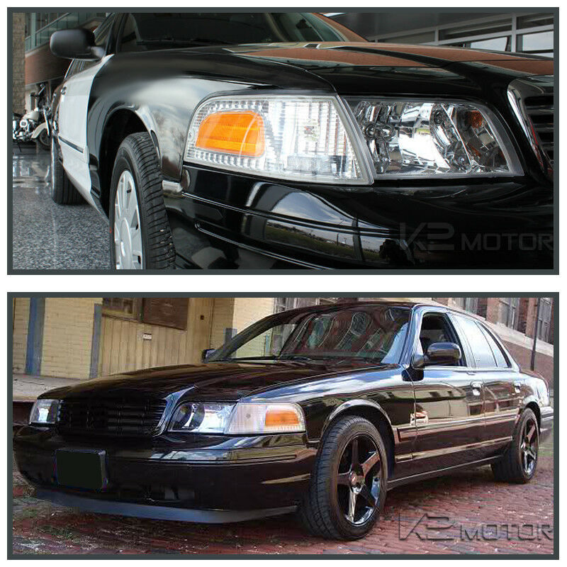 1998-2011 Victoria Crown Par Focos Fondo Cromado (Chofer & Pasajero) - PAL Auto Parts