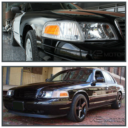 1998-2011 Victoria Crown Par Focos Fondo Cromado (Chofer & Pasajero) - PAL Auto Parts