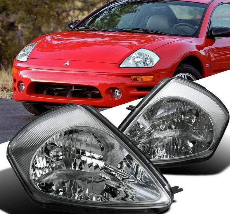2000-2005 Mitsubishi Eclipse Par Focos Fondo Cromado (Chofer & Pasajero) - PAL Auto Parts