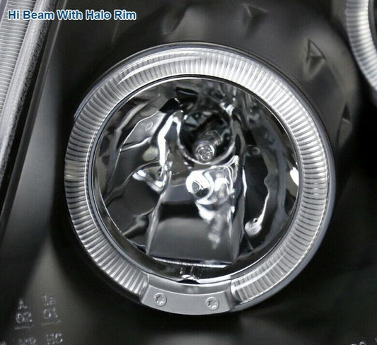 2006-2008 Toyota Yaris HatchBack LED HALO Projector Par Focos Fondo Negro (Chofer & Pasajero) - PAL Auto Parts