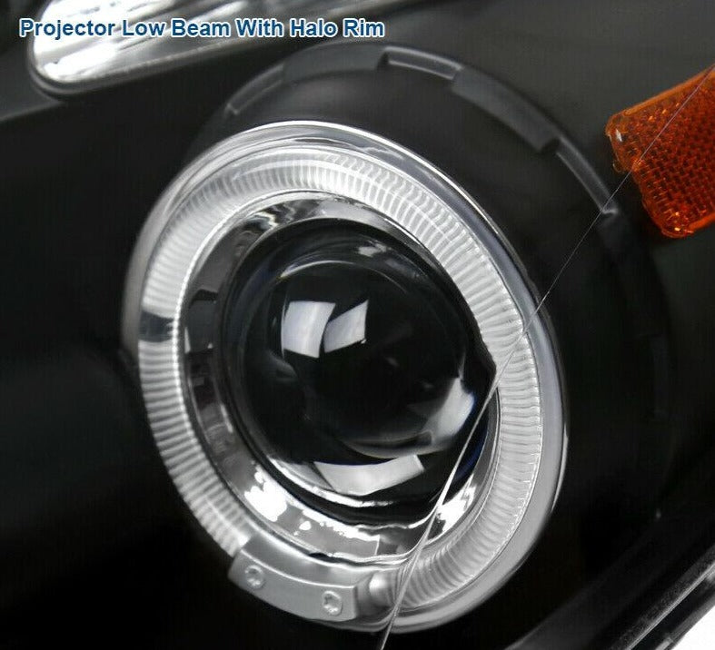 2006-2008 Toyota Yaris HatchBack LED HALO Projector Par Focos Fondo Negro (Chofer & Pasajero) - PAL Auto Parts